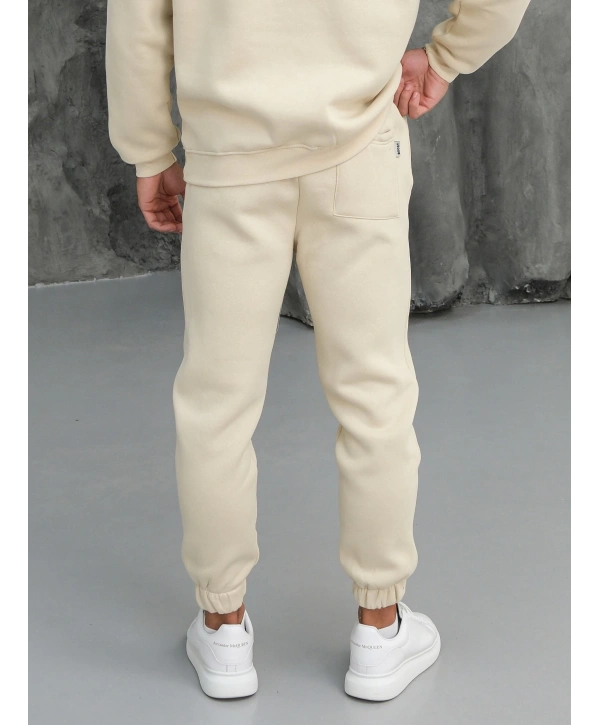 Erkek Bej Jogger Eşofman Altı