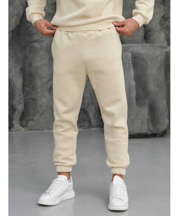 Erkek Bej Jogger Eşofman Altı