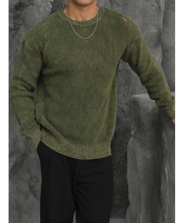 Erkek Haki Streetwear Kazak