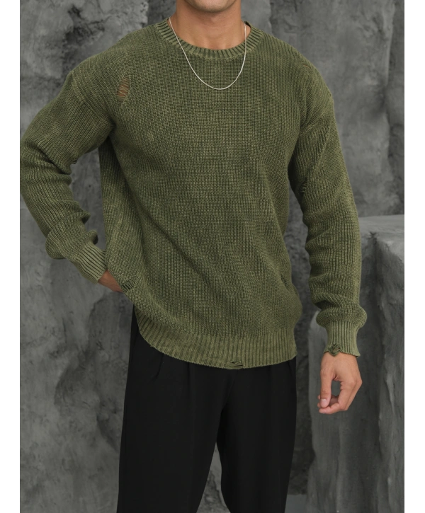 Erkek Haki Streetwear Kazak