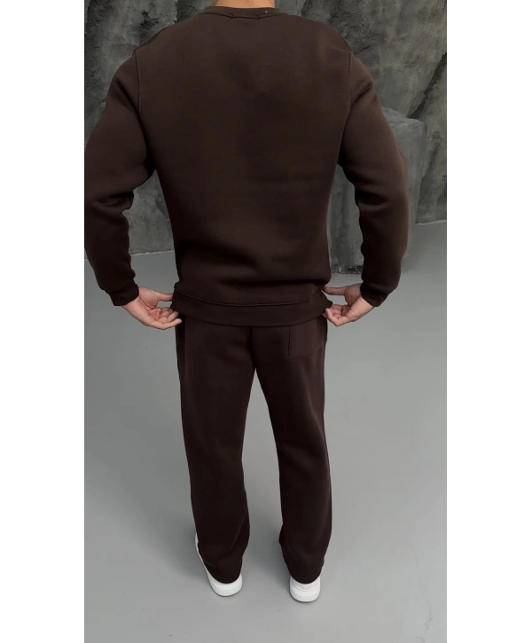 Erkek Kahverengi Oversize Eşofman Takımı