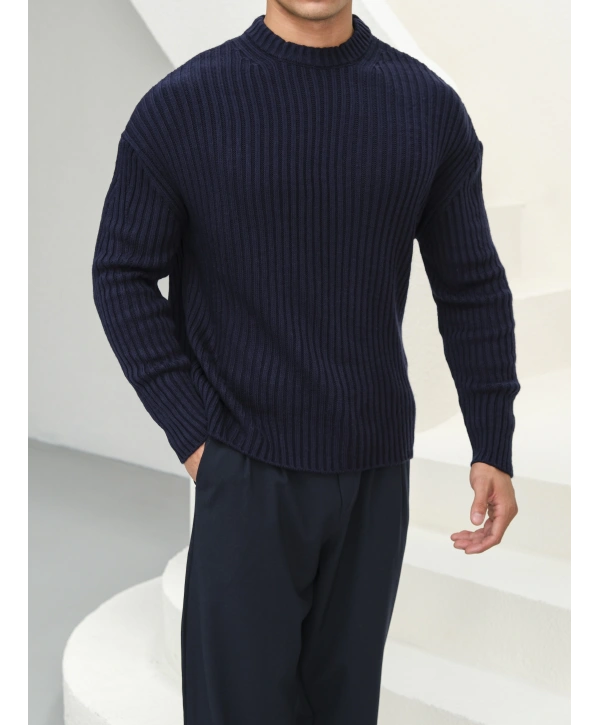 Erkek Lacivert Triko Örme Kazak