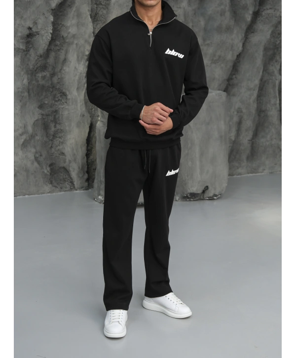 Erkek Siyah Fermuar Yaka Eşofman Takımı