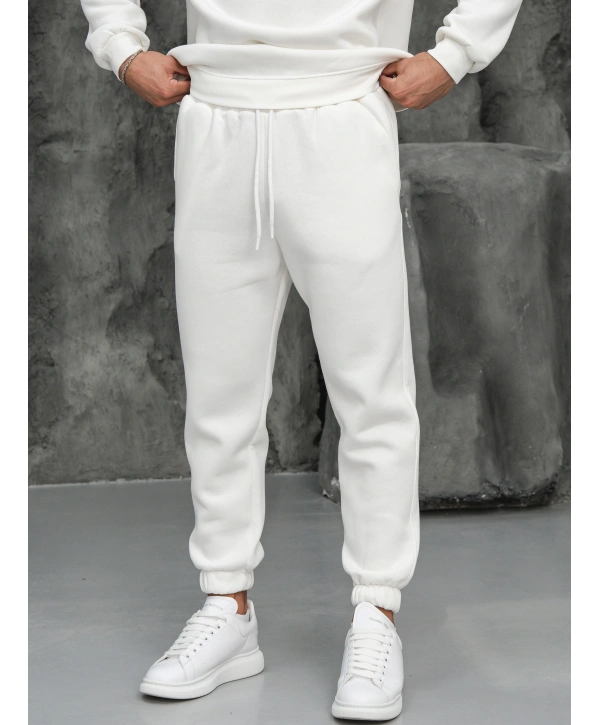 Erkek Beyaz Jogger Eşofman Altı