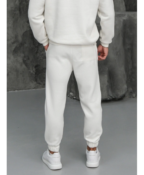 Erkek Beyaz Jogger Eşofman Altı
