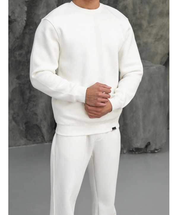Erkek Beyaz Oversize Eşofman Takımı