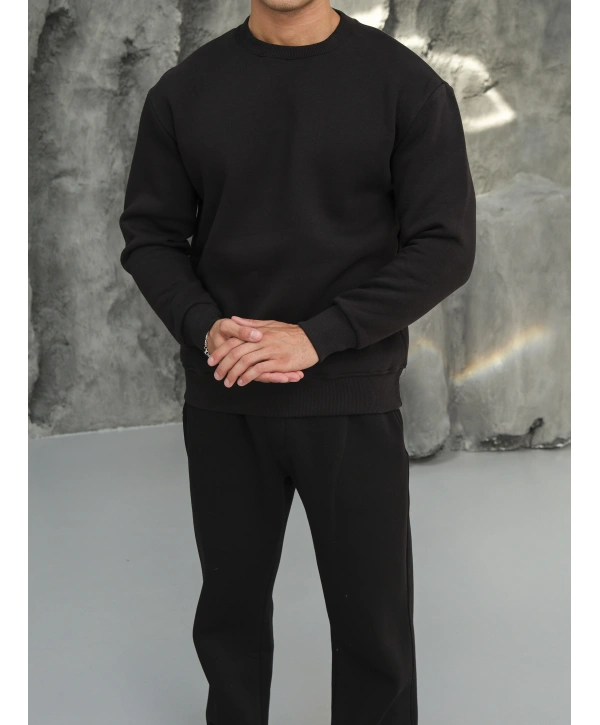 Erkek Siyah Oversize Eşofman Takımı