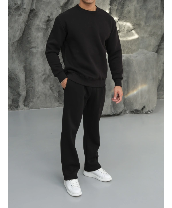 Erkek Siyah Oversize Eşofman Takımı