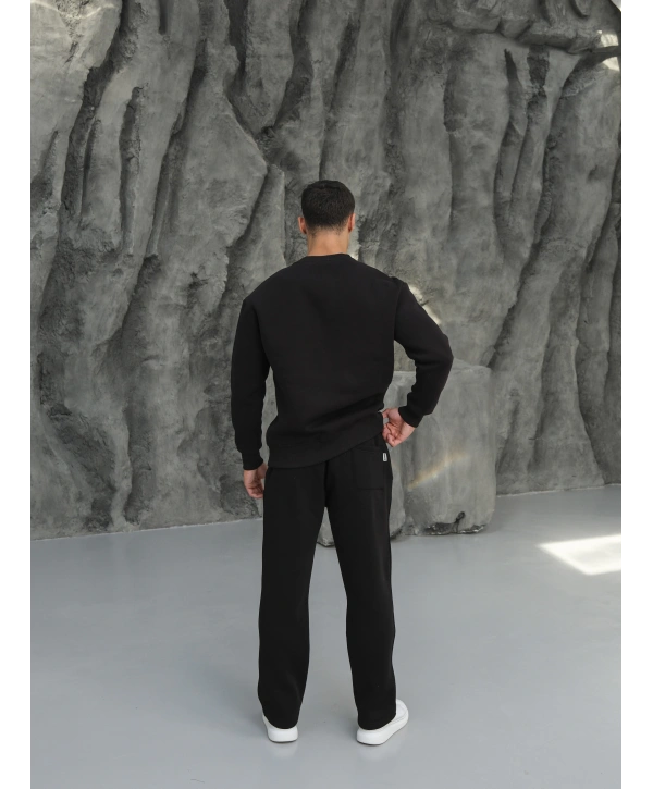 Erkek Siyah Oversize Eşofman Takımı
