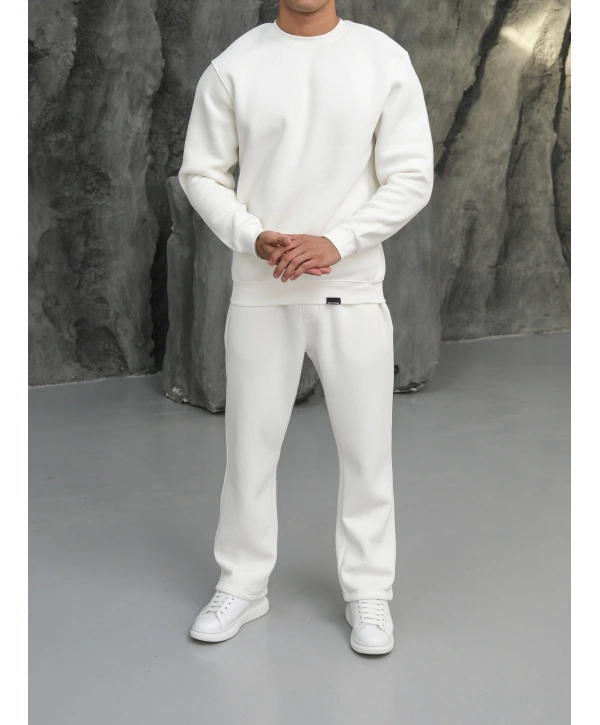 Erkek Beyaz Oversize Eşofman Takımı