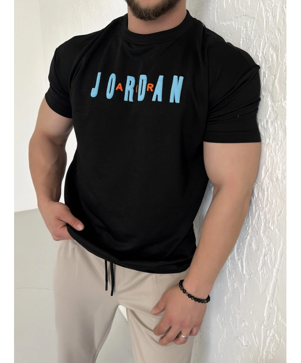 Oversize Jordan Baskılı Kollar Dar Kesim T-Shirt