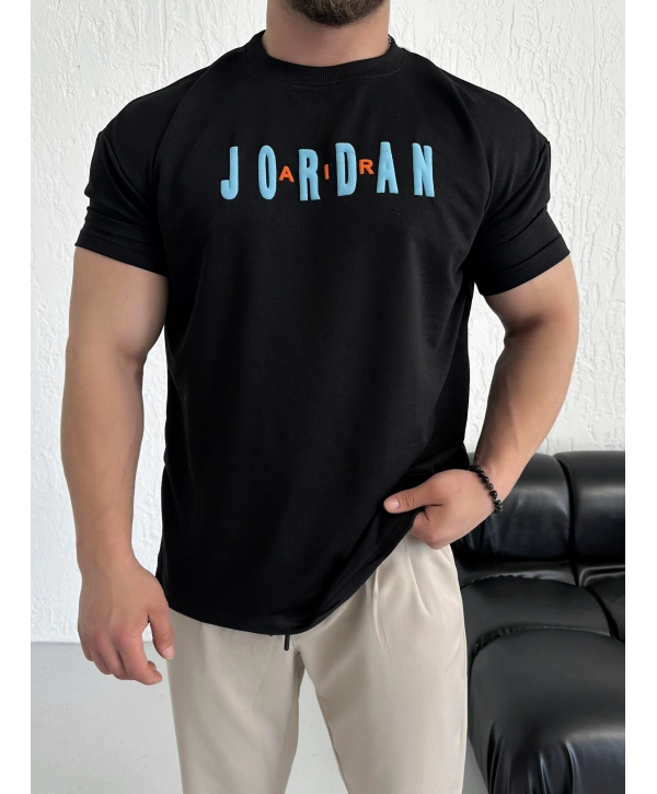 Oversize Jordan Baskılı Kollar Dar Kesim T-Shirt