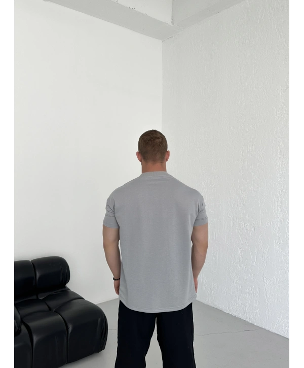 Oversize Vans Gri Baskılı Kollar Dar Kesim T-Shirt