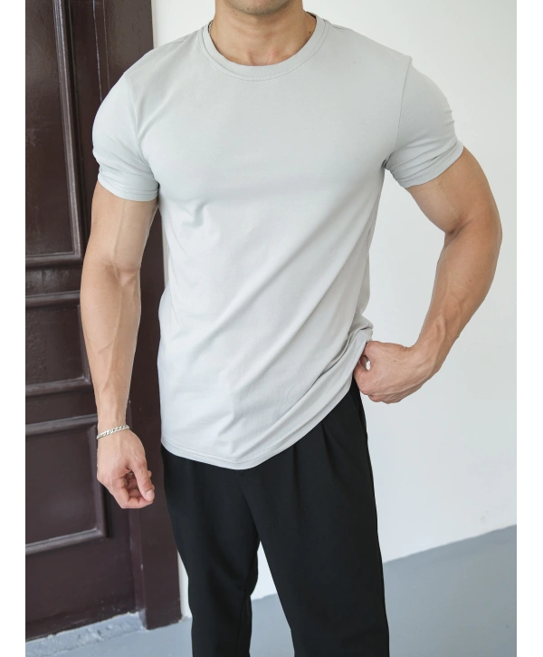 SLİM FİT GRİ T-SHİRT