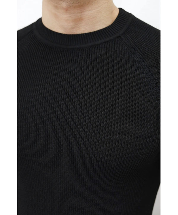 Slim Fit Siyat Triko T-Shirt