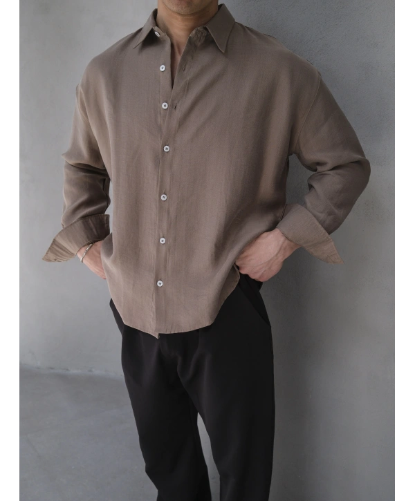 TENSEL BEJ BASİC OVERSİZE GÖMLEK