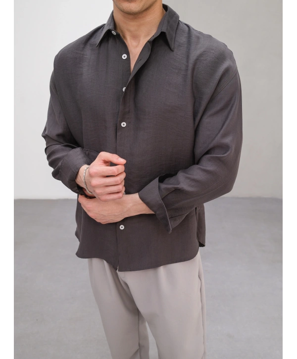 TENSEL FÜME BASİC OVERSİZE GÖMLEK