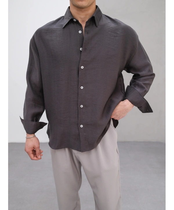 TENSEL FÜME BASİC OVERSİZE GÖMLEK