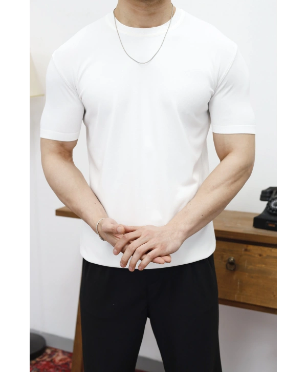 Triko Regular Fit Beyaz T-Shirt