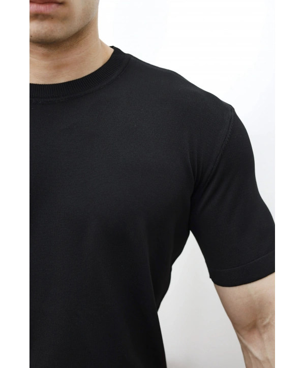 Triko Regular Fit Siyah T-Shirt