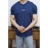 OVERSİZE LA MAFİA BASKI İNDİGO KOLLAR DAR KESİM T-SHİRT