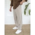 BAGGY PİLELİ KREM KUMAŞ PANTOLON