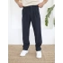 BAGGY PİLELİ LACİVERT KUMAŞ PANTOLON
