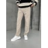 BAGGY PİLELİ KREM KUMAŞ PANTOLON