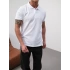BEYAZ POLO YAKA OVERSİZE KOLLAR DAR KESİM T-SHİRT