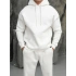 Erkek Beyaz Kapüşonlu Hoodie Sweatshirt