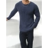Erkek İndigo Casual Knit Örgü Triko