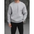 Erkek Gri Melanj Oversize Basic Sweatshirt