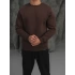 Erkek Kahverengi Oversize Basic Sweatshirt