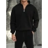 Erkek Siyah Fermuar Yaka Sweatshirt