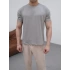 GRİ PETEK KUMAŞ KOLLAR DAR KESİM T-SHİRT