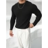 Omuz Detay Siyah Slim Fit Bisiklet Yaka Kazak