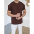 OVERSİZE KAHVERENGİ RENK KOLLAR DAR KESİM T-SHİRT