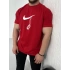 Oversize Nike Kırmızı Zincir Baskı Kollar Dar Kesim Tshirt