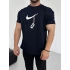 Oversize Nike Lacivert Zincir Baskı Kollar Dar Kesim Tshirt