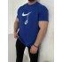 Oversize Nike Saks Mavisi Zincir Baskı Kollar Dar Kesim Tshirt