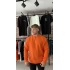 Oversize Orange Sweatshirt Kollar ve Omuz Dar Kesim