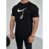 Oversize Siyah Nike Zincir Baskı Kollar Dar Kesim Tshirt