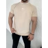 Oversize Taş Rengi Yaka Detaylı Nike-Air Kollar Dar Kesim T-Shirt