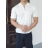 TRİKO BEYAZ FERMUAR YAKA T-SHİRT