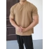 WAFFLE KUMAŞ KAPUÇİNO KOLLAR DAR KESİM T-SHİRT