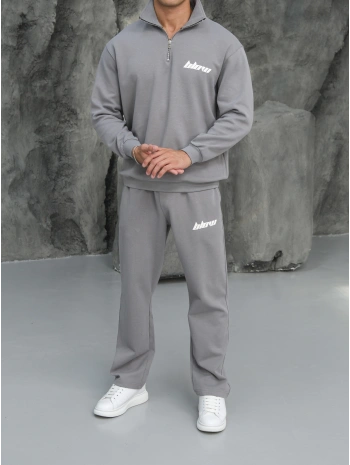 Erkek Gri Fermuar Yaka Eşofman Takımı
