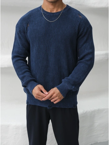 Erkek İndigo Streetwear Kazak