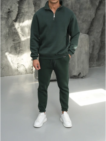 Erkek Benetton Fermuar Yaka Jogger Eşofman Takımı