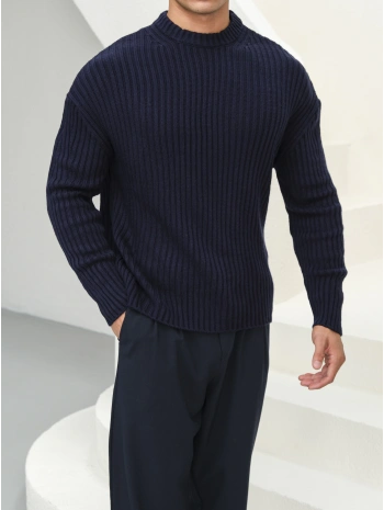 Erkek Lacivert Triko Örme Kazak