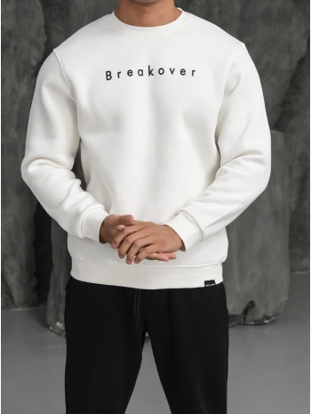 Erkek Beyaz Breakover Sweatshirt